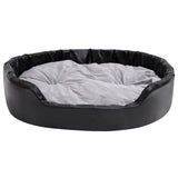 Dog Bed Black and Grey 99x89x21 cm Plush and Faux Leather 171256