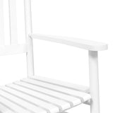 Rocking Chair with Foldable Table White Solid Wood Poplar 3281257
