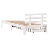 Bed Frame with Drawers without Mattress White75x190 cm 3301995
