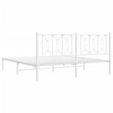 Metal Bed Frame without Mattress with Headboard White 183x213cm 376182