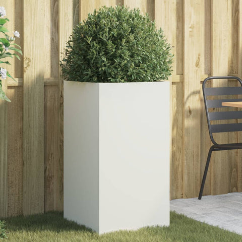 ZNTS Planter White 42x38x75 cm Steel 841578