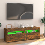 TV Cabinet with LED Lights Smoked Oak 120x35x40 cm 815672