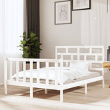 Bed Frame without Mattress White Solid Wood Pine Small Double 3101319