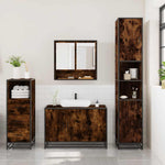 ZNTS 3 Piece Bathroom Furniture Set Smoked Oak Engineered Wood 3301042