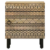 Bed Cabinet Black 40x33.5x46 cm Solid Rough Wood Mango 4018624