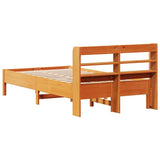 Bed Frame without Mattress Wax Brown 100x200 cm Solid Wood Pine 3306896