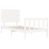 Bed Frame without Mattress White 90x200 cm Solid Wood Pine 3193387