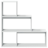 ZNTS Room Divider Bookcase 3-Tier White 123x29x123 cm Engineered Wood 857985