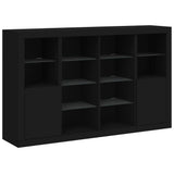 Sideboards with LED Lights 3 pcs Black Engineered Wood 3209136