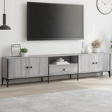 TV Cabinet with Drawer Grey Sonoma 200x25x44 cm Engineered Wood 838991