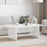 Coffee Table High Gloss White 93 x 53 x 33 cm Engineered Wood 891144