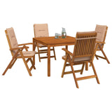 5-Piece Garden Dining Set 5 pcs Natural Solid Acacia Wood 3434616