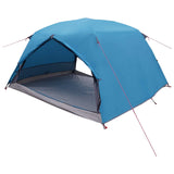 Backpacking Tent Blue 4-Person 185T Polyester with PU Coating 42017413