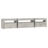 TV Cabinet with LED Lights Concrete Grey 195x35x40 cm 3152741