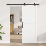 Sliding Door 86 x 211 cm Engineered Wood White and Black 3450118