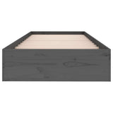 Bed Frame without Mattress Grey Solid Wood 75x190 cm Small Single Small Single 820064