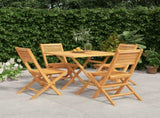 Garden Dining Set Natural Teak Solid Teak Wood Medium Foldable 3155040
