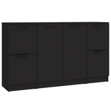 Sideboards 3 pcs Black Engineered Wood 3115845