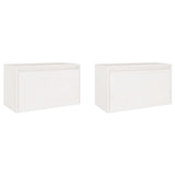 Wall Cabinets 2 pcs White 60x30x35 cm Solid Pinewood 813448