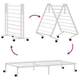 Bed Frame without Mattress Foldable White 90x200 cm Steel 4103967