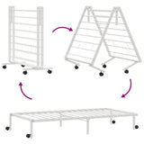 Bed Frame without Mattress Foldable White 80x200 cm Steel 4103965