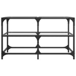 ZNTS Coffee Table with Transparent Glass Top 78.5x40x45 cm Steel 846010