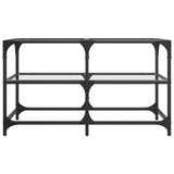 ZNTS Coffee Table with Transparent Glass Top 78.5x40x45 cm Steel 846010
