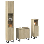 ZNTS 3 Piece Bathroom Furniture Set Sonoma Oak Engineered Wood 3307675