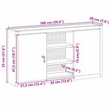 Tool Cabinet with Shelf with Lock Red and Grey 100 x 20 x 55 cm 4103474