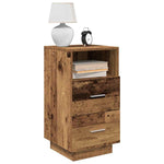 ZNTS Bedside Cabinet with 2 Drawers Old Wood 36x36x68 cm 858592