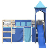 Curtains for Loft Bed with Tower Blue Polyester 835923