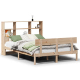 ZNTS Bookcase Bed without Mattress 120x200 cm Solid Wood Pine 3321806