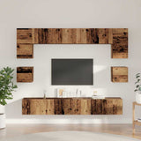 TV Cabinet Set Wall-mounted 8 pcs Old Wood Engineered Wood 3393321