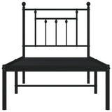 Bed Frame Black Powder-Coated Steel Small Single Bed Frame 353527
