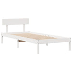 ZNTS Bookcase Bed without Mattress White 100x200 cm Solid Wood Pine 3321791