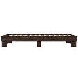 Bed Frame without Mattress Brown Oak 75x190 cm Small Single 845881