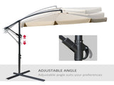 2.7m Cantilever Parasol Banana Sun Umbrella with Crank Handle and Cross Base for Outdoor Hanging Sun T3398P319938