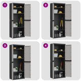 Outdoor Storage Cabinet Grey and Black 65x37x165 cm PP 364201