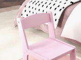 Kids Dressing Table Sets with Stool and Tri-Fold Mirror, Drawer for Playroom, Bedroom - Pink T3398P422147