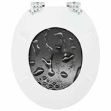 Soft-Close Toilet Seat 2 pcs Grey 44 x 38 cm MDF board 3414539