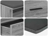 Hall Bench with Cushion with Shelf Grey Sonoma 100 x 38 x 46 cm 891469