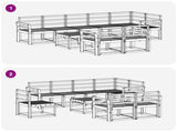Outdoor Sofa Set 9 pcs Natural Solid Acacia Wood 3366602