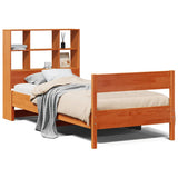 Bookcase Bed without Mattress Wax Brown 90x190 cm Small Single Solid Wood Pine 3323010
