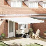 Retractable Awning White 400 x 300 cm Fabric and Steel 3330624
