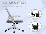 Mesh Office Chair with Flip-up Armrest, Swivel Computer Chair with Lumbar Support, Adjustable T3398P344645