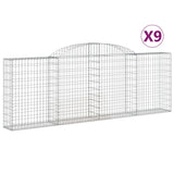 Arched Gabion Baskets 9 pcs 300x30x100/120 cm Galvanised Iron 3146528
