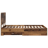 Bed Frame with Headboard Old Wood 135 x 190 cm Engineered Wood 3412799