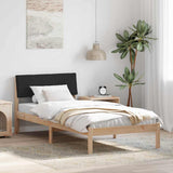 Bed frame Brown and black 90 x 190 cm Solid pine wood 878576