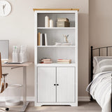 Bookcase BODO White and Brown 80x40x172 cm Solid Wood Pine 355057