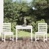3 Piece Garden Bistro Set White Solid Wood Pine 3154672
